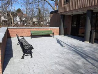 TCC front entrance patio with seating