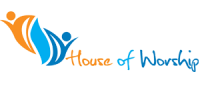A flame logo reading "House of Worship"